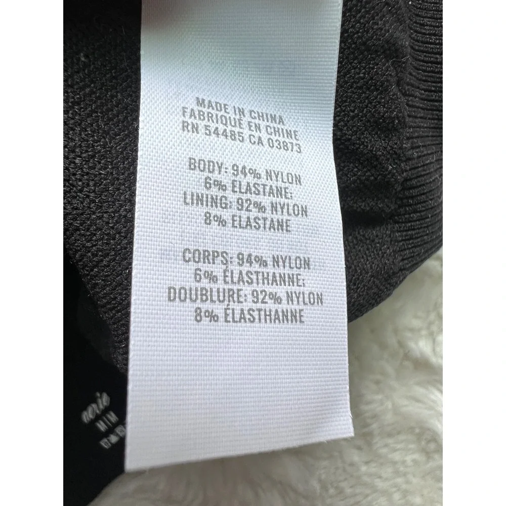 Aerie Womens Seamless Ribbed O-Ring Bralette Black V-Neck Adjustable M 3404-073